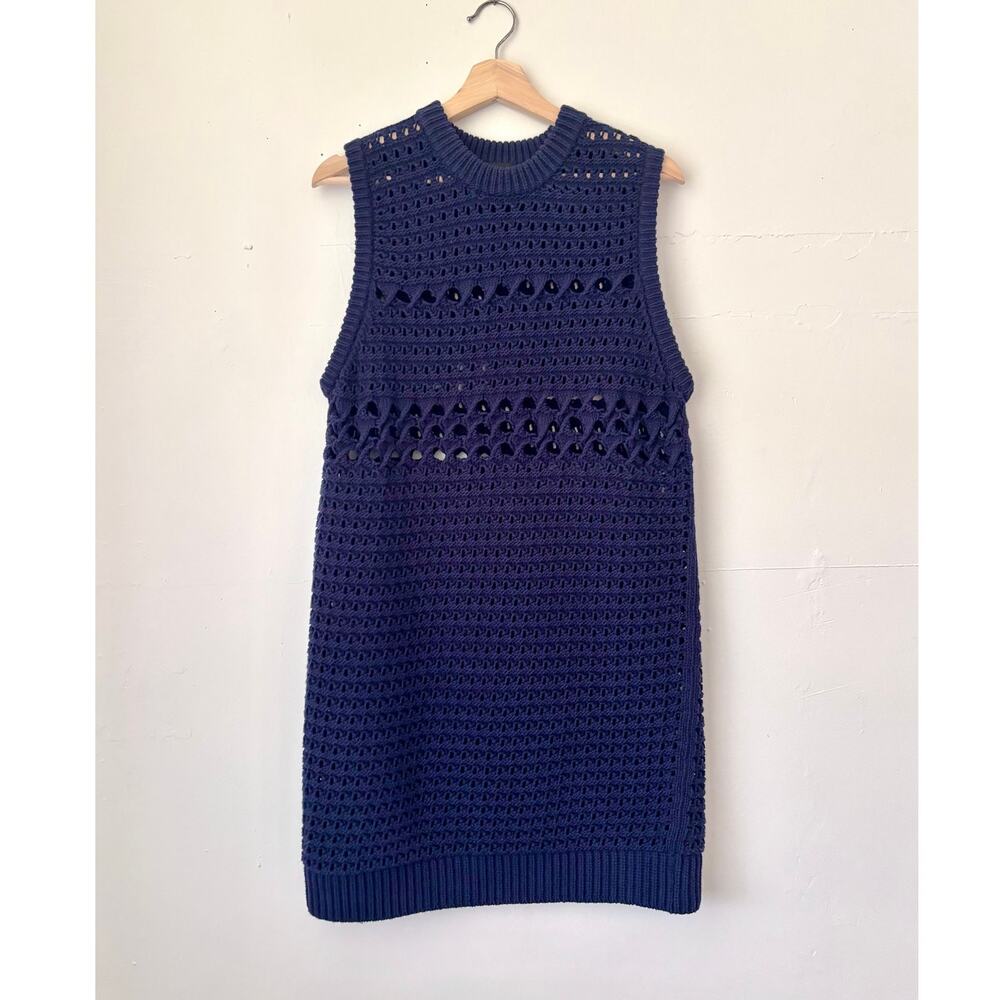 $1090 Proenza Schouler Crochet Sleeveless Dress Luxury Designer Coastal SZ Small